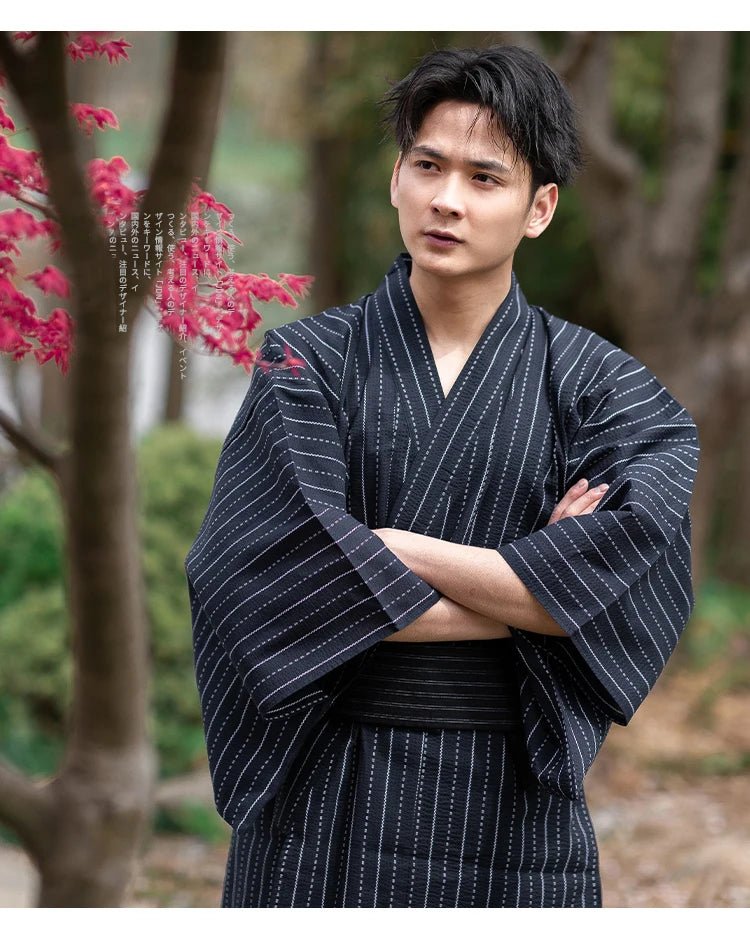 Kimono yukata traditionnel japonais pour hommes - Tresors asiatiques