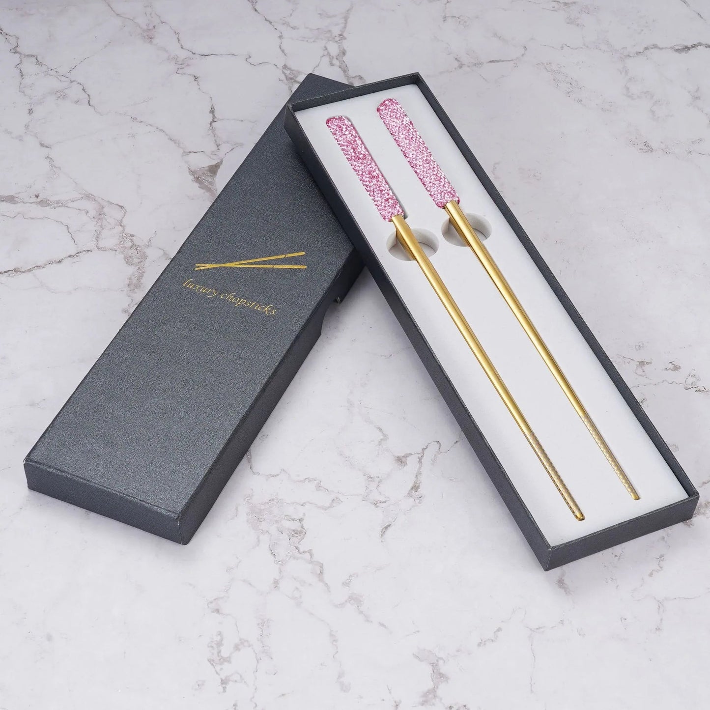 Paire de baguettes en acier inoxydable - Tresors asiatiques