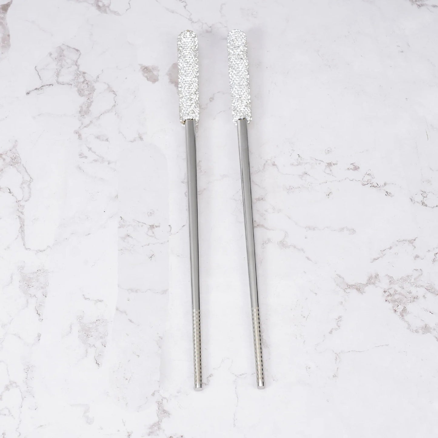 Paire de baguettes en acier inoxydable - Tresors asiatiques