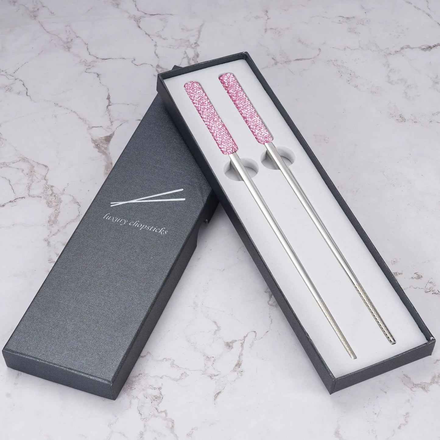 Paire de baguettes en acier inoxydable - Tresors asiatiques