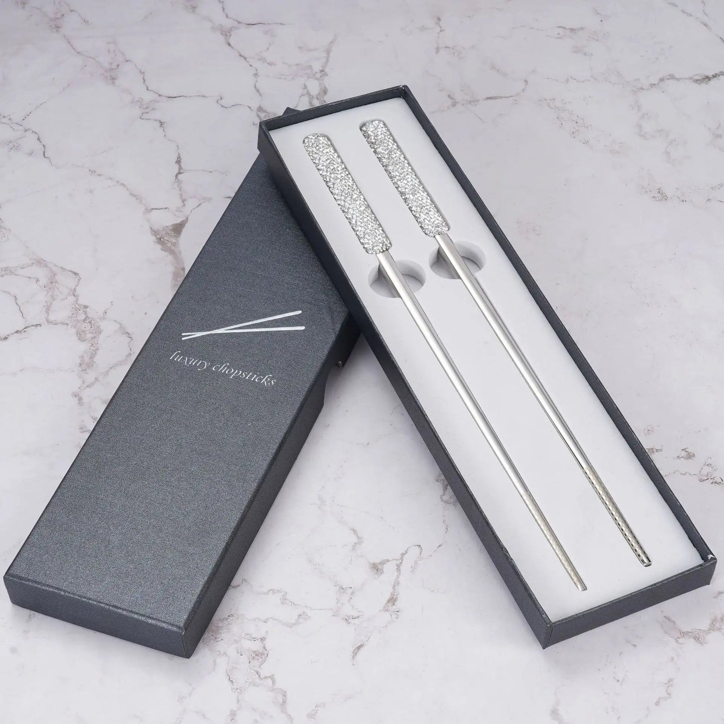 Paire de baguettes en acier inoxydable - Tresors asiatiques