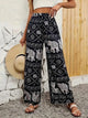 Pantalon à jambes larges imprimé éléphant de Thaïlande pour femmes - Tresors asiatiques