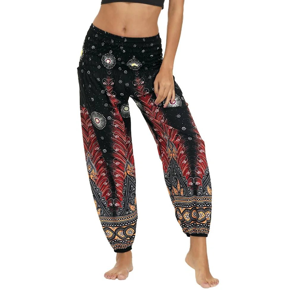 Pantalon bloomer taille haute à coupe décontractée - Tresors asiatiques