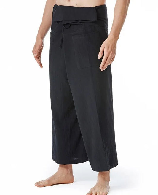 Pantalon de yoga en coton imitation lin pour hommes et femmes