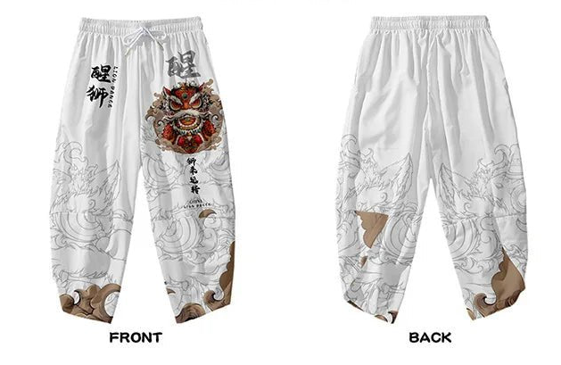 Pantalon kimono japonais imprimé de style chinois - Tresors asiatiques
