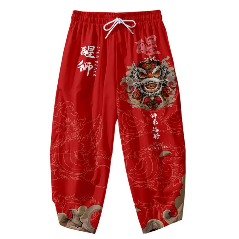 Pantalon kimono japonais imprimé de style chinois - Tresors asiatiques