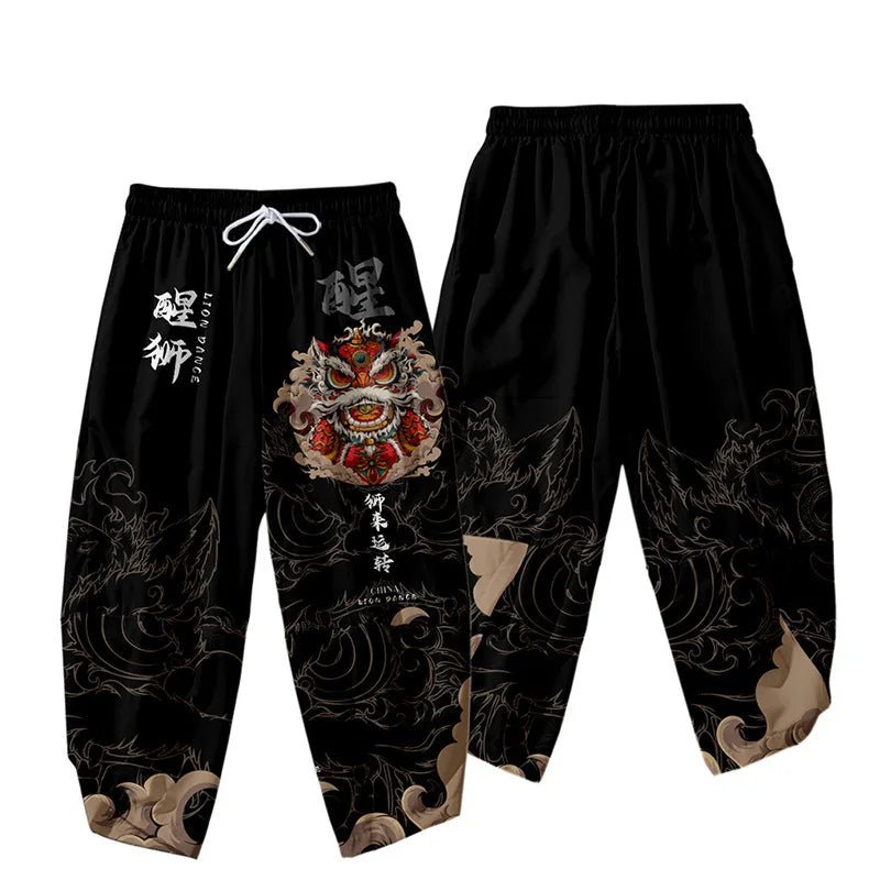 Pantalon kimono japonais imprimé de style chinois - Tresors asiatiques