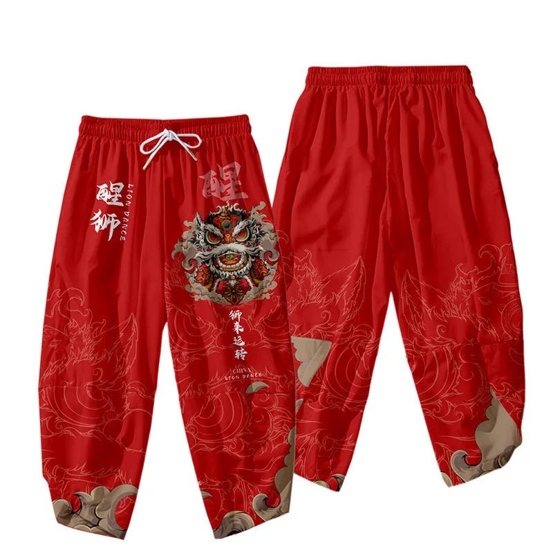 Pantalon kimono japonais imprimé de style chinois - Tresors asiatiques