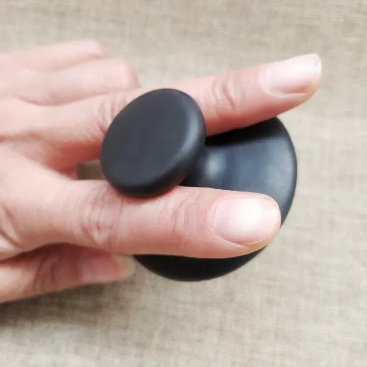 Pierre de massage à l'huile brute noire - Tresors asiatiques