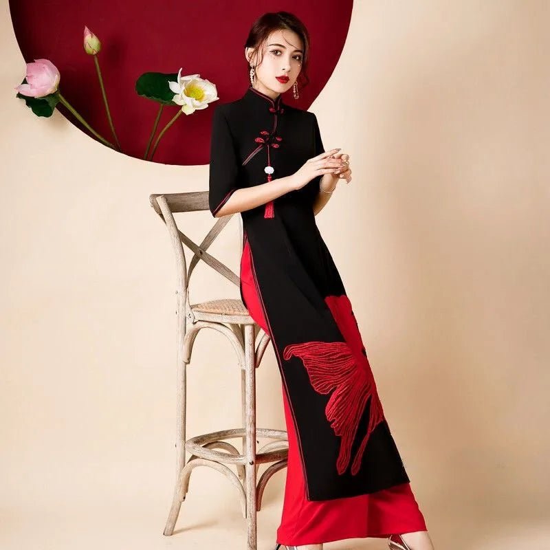 Robe cheongsam améliorée pour femmes - Tresors asiatiques