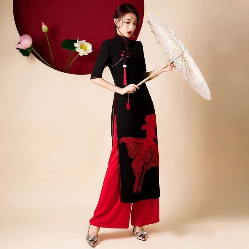 Robe cheongsam améliorée pour femmes - Tresors asiatiques
