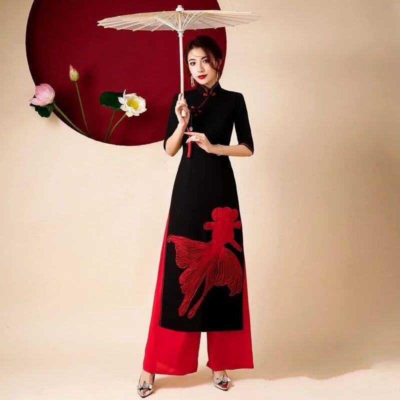 Robe cheongsam améliorée pour femmes - Tresors asiatiques