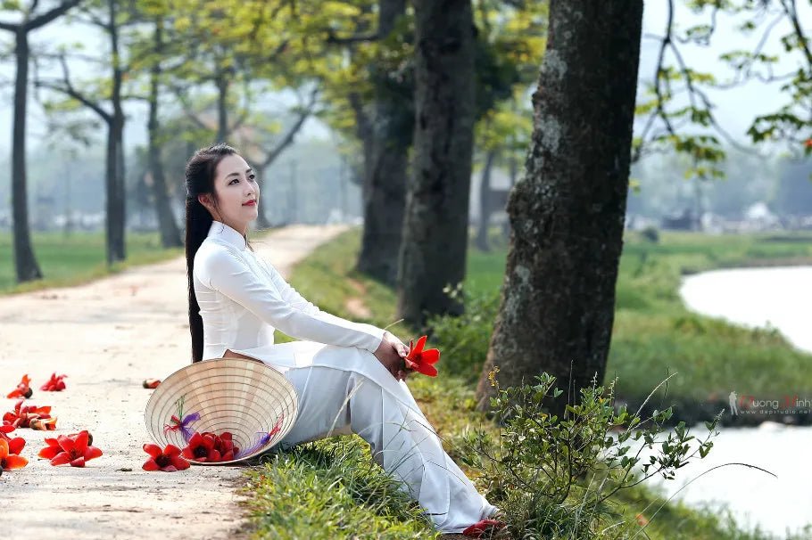 Robe et pantalon vietnamiens Ao Dai pour femmes - Tresors asiatiques