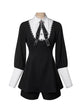 Robe rayée Lolita noire pour femmes - Tresors asiatiques