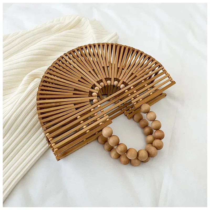 Sac à Main Demi - Rond en Bambou Tissé à la Main - Tresors asiatiques