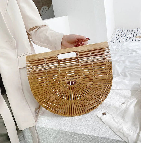 Sac à main tissé en paille pour femme