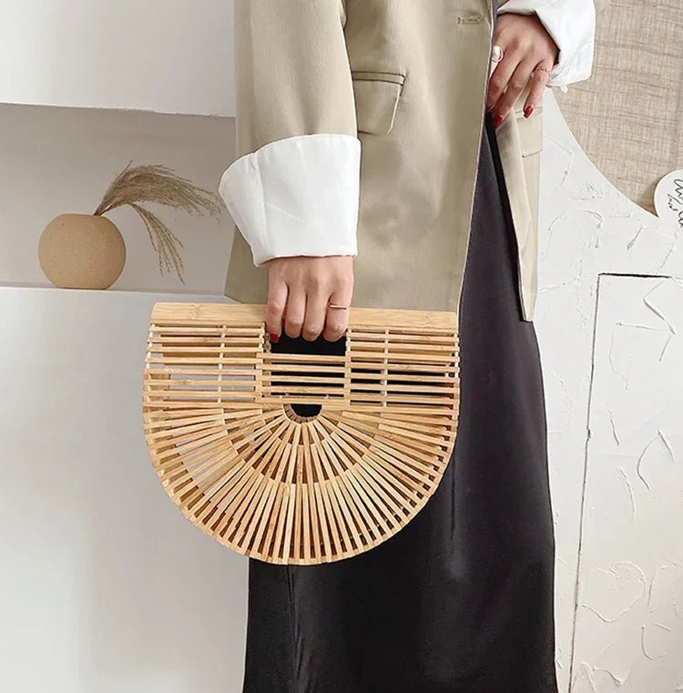 Sac à main tissé en paille pour femme - Tresors asiatiques