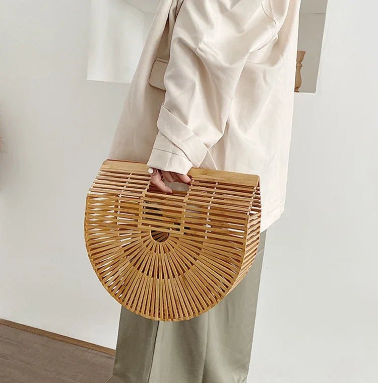Sac à main tissé en paille pour femme - Tresors asiatiques