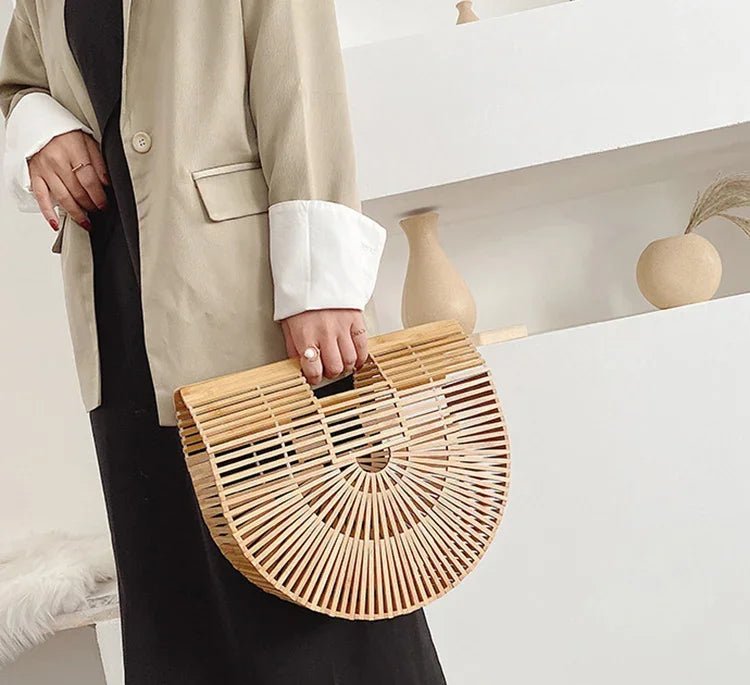 Sac à main tissé en paille pour femme - Tresors asiatiques