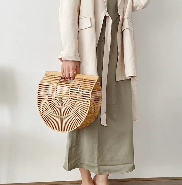 Sac à main tissé en paille pour femme - Tresors asiatiques