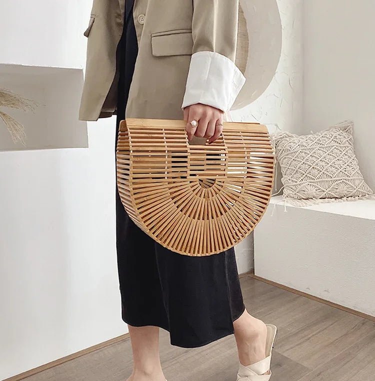 Sac à main tissé en paille pour femme - Tresors asiatiques