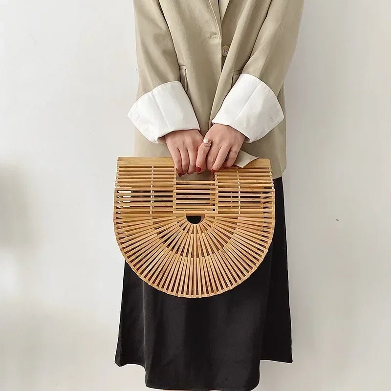 Sac à main tissé en paille pour femme - Tresors asiatiques