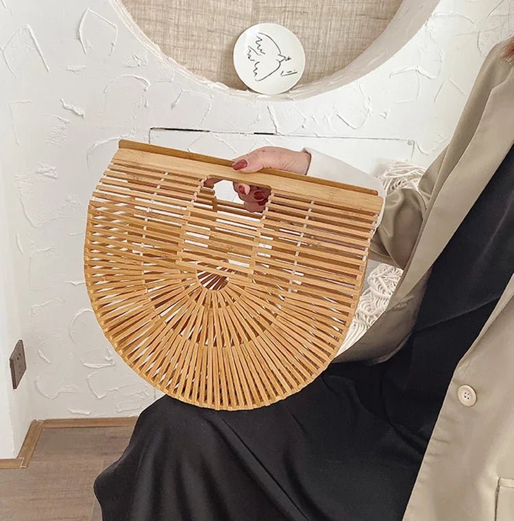 Sac à main tissé en paille pour femme - Tresors asiatiques