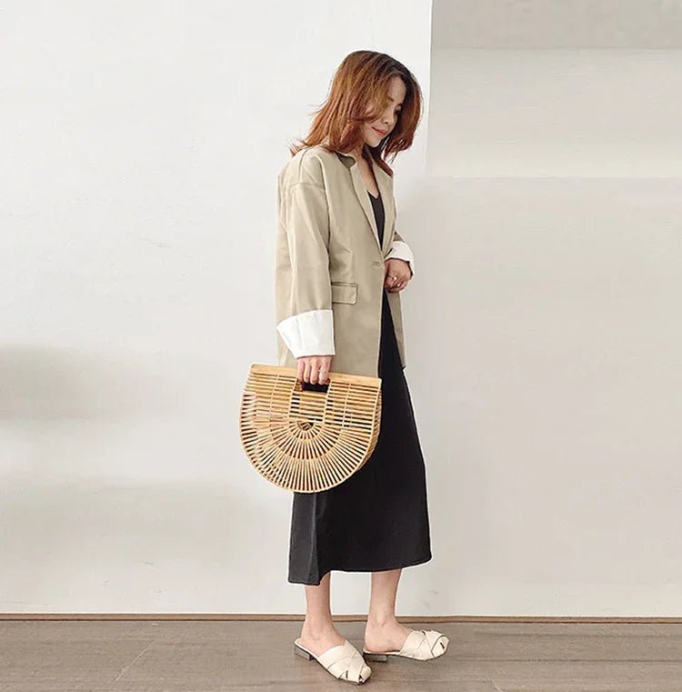 Sac à main tissé en paille pour femme - Tresors asiatiques