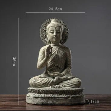 Sculpture antique de Bouddha en résine - Tresors asiatiques