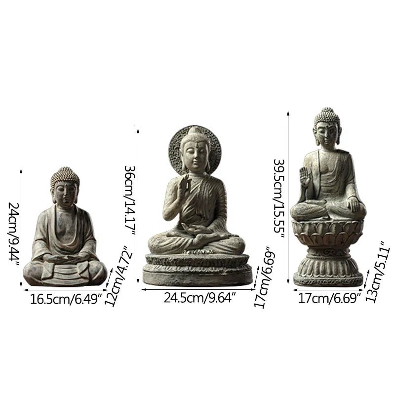 Sculpture antique de Bouddha en résine - Tresors asiatiques
