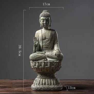 Sculpture antique de Bouddha en résine - Tresors asiatiques