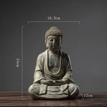 Sculpture antique de Bouddha en résine - Tresors asiatiques