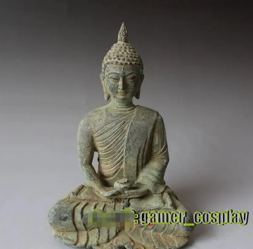 Statue de Bouddha en bronze patiné antique - Tresors asiatiques