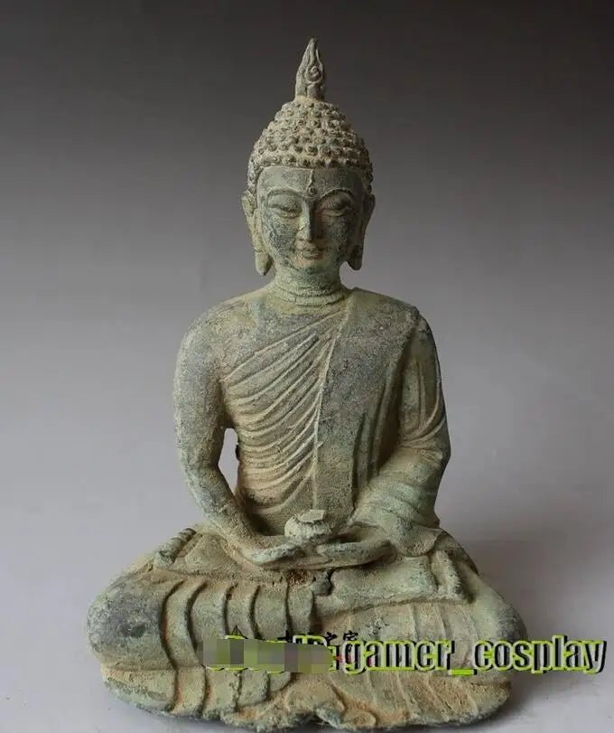 Statue de Bouddha en bronze patiné antique - Tresors asiatiques