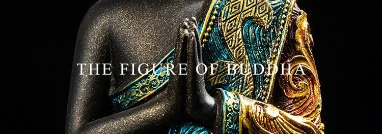 Statue de Bouddha peinte à la main - Tresors asiatiques