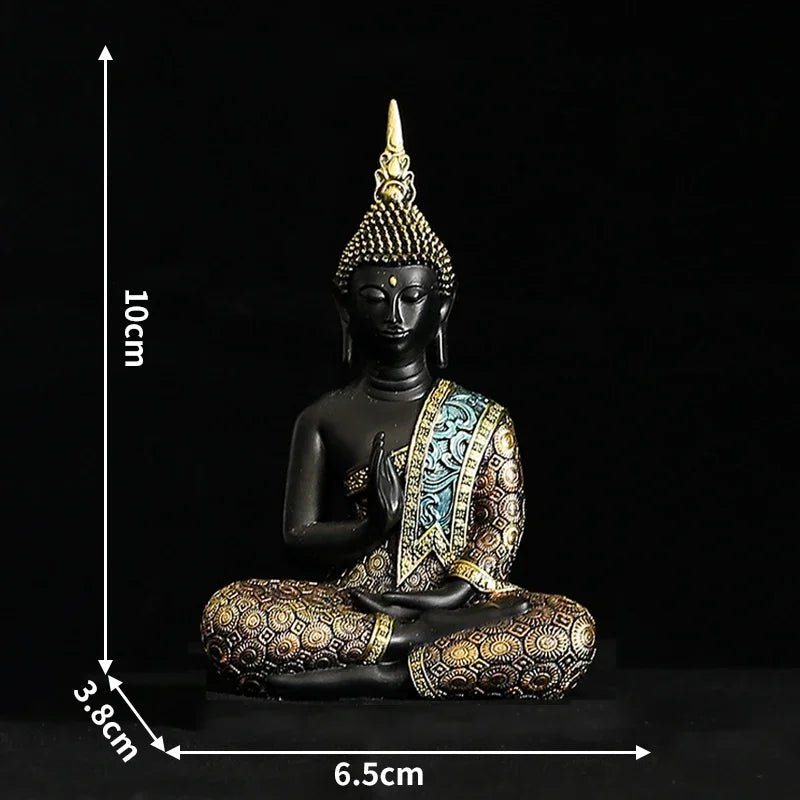 Statue de Bouddha peinte à la main - Tresors asiatiques