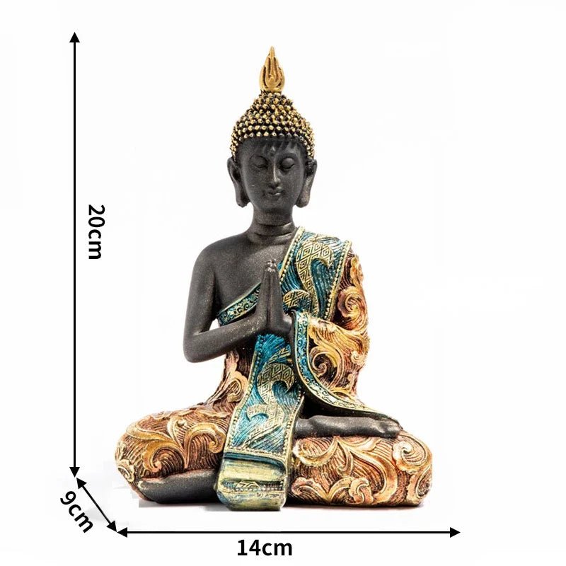 Statue de Bouddha peinte à la main - Tresors asiatiques