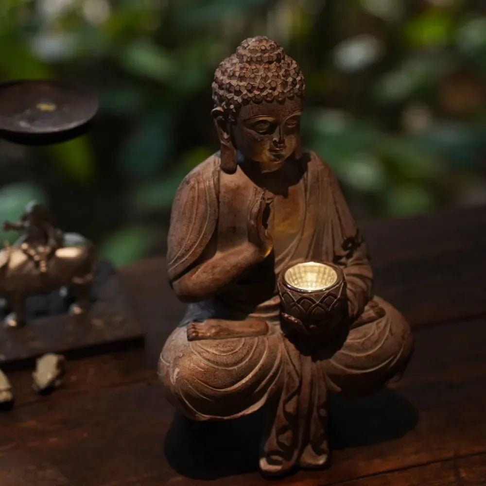 Statue de Bouddha solaire en résine - Tresors asiatiques