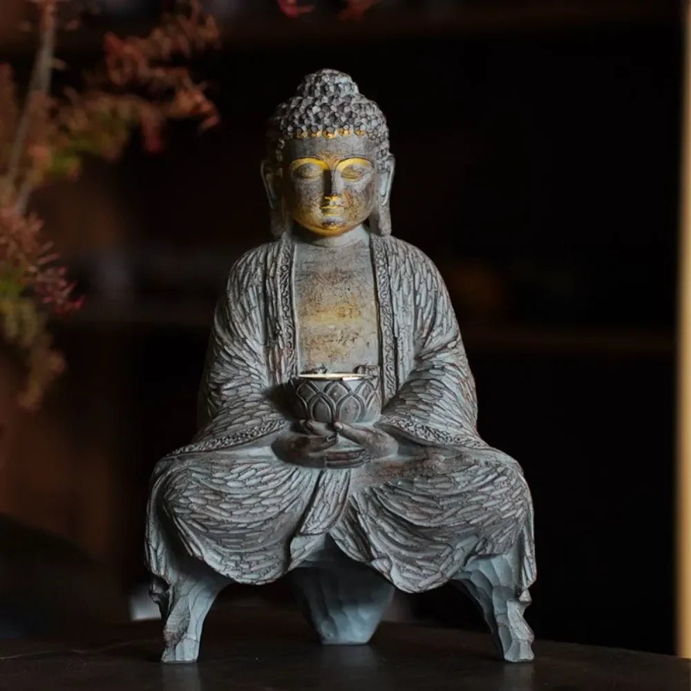 Statue de Bouddha solaire en résine - Tresors asiatiques