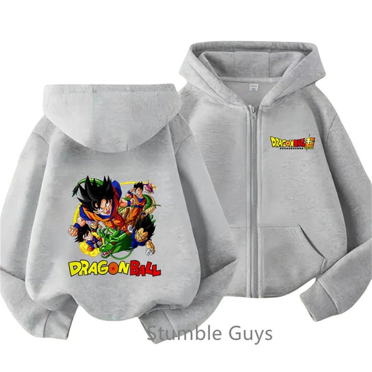 Sweatshirt gris à capuche Dragon Ball