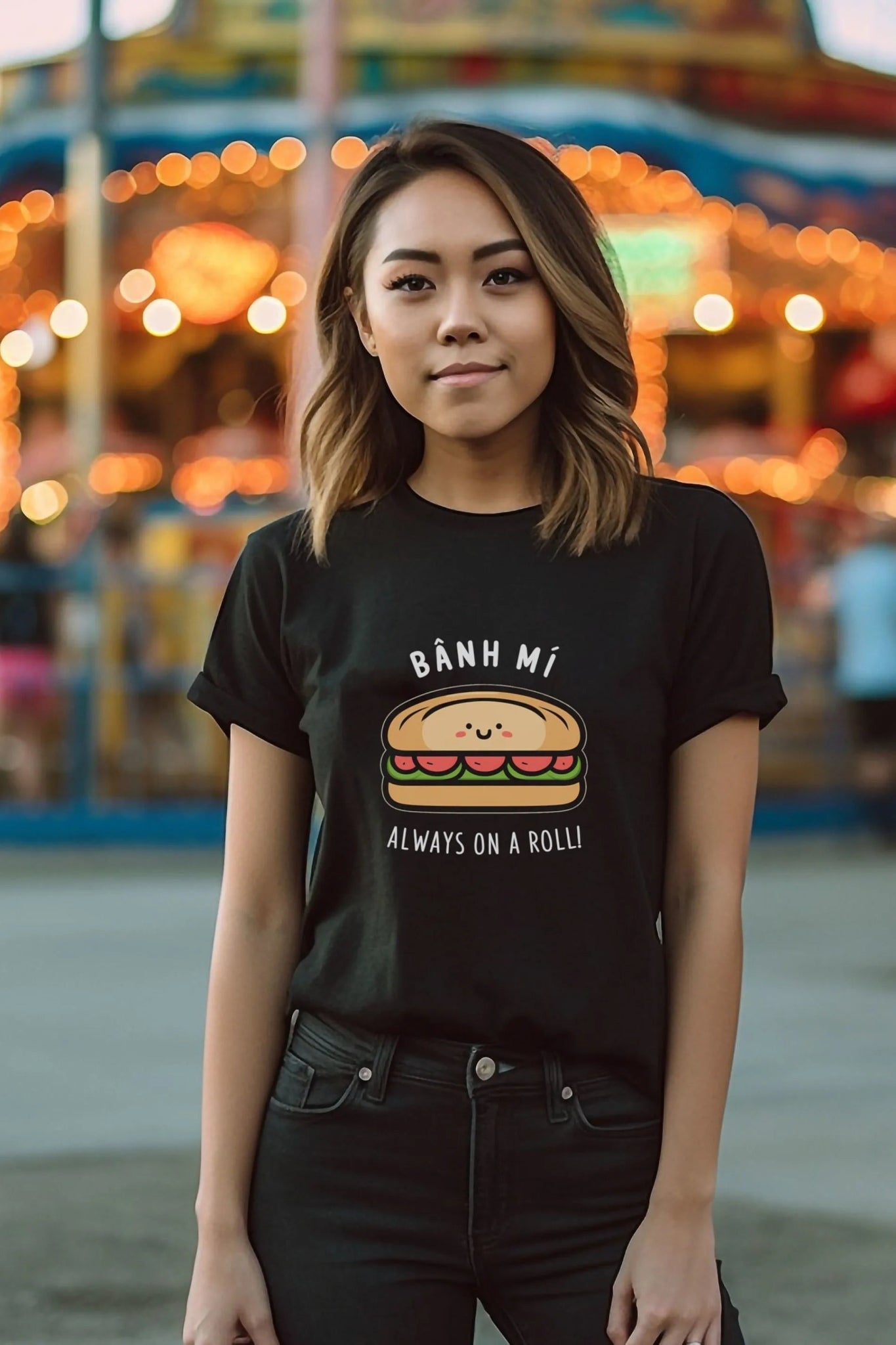 T-shirt "Banh Mi Always On A Roll" pour amateurs de cuisine vietnamienne - Tresors asiatiques