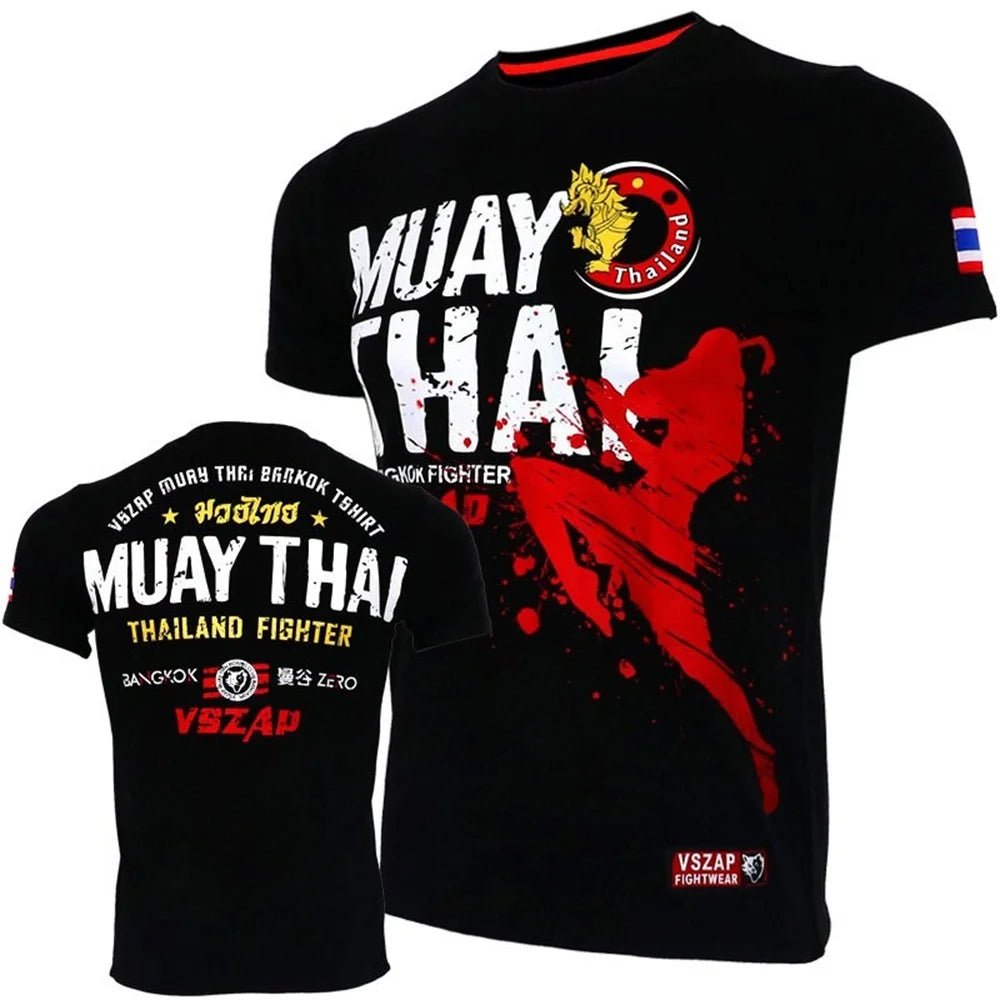T-shirt Muay Thai à manches courtes pour hommes - Tresors asiatiques