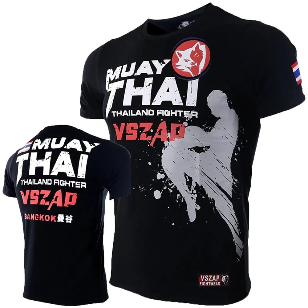 T-shirt Muay Thai à manches courtes pour hommes - Tresors asiatiques