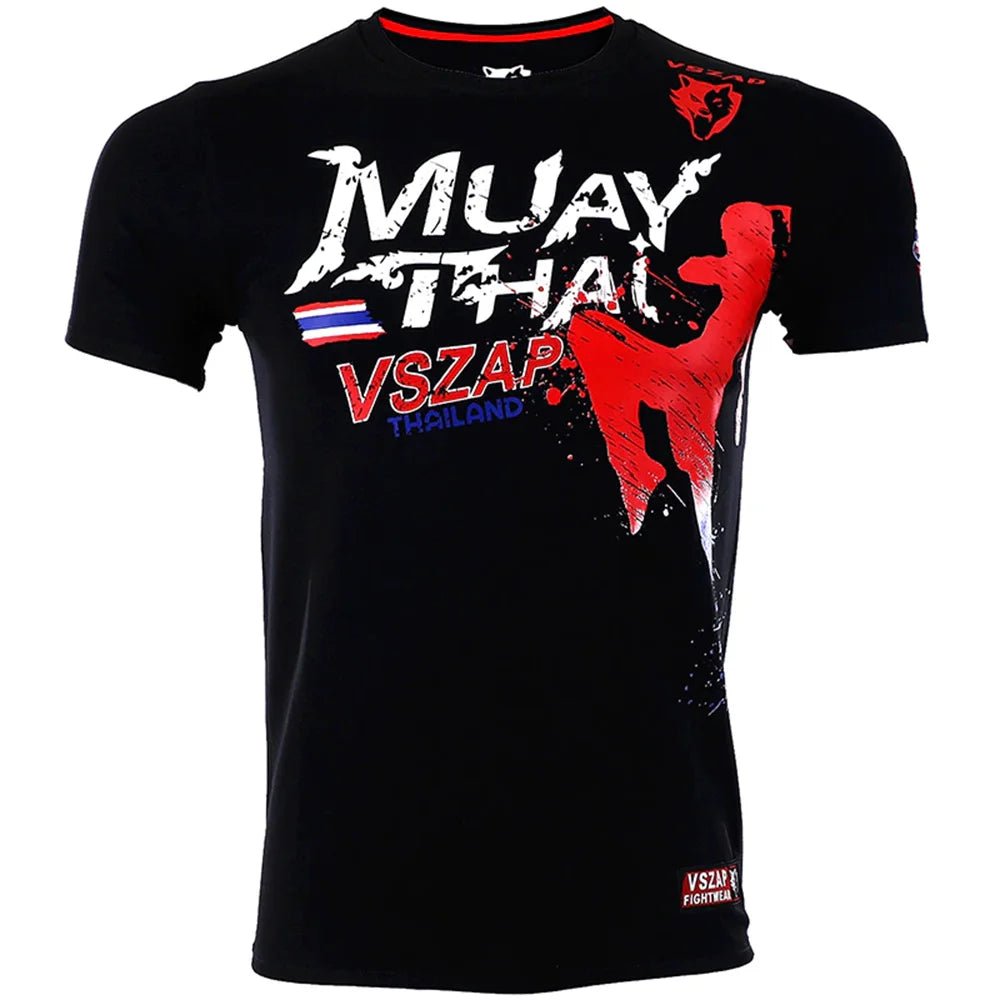 T-shirt Muay Thai à manches courtes pour hommes - Tresors asiatiques