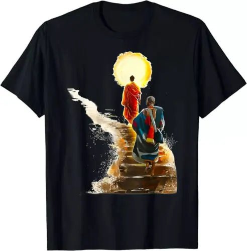 T-shirt unisexe avec imprimé moine bouddhiste - Tresors asiatiques