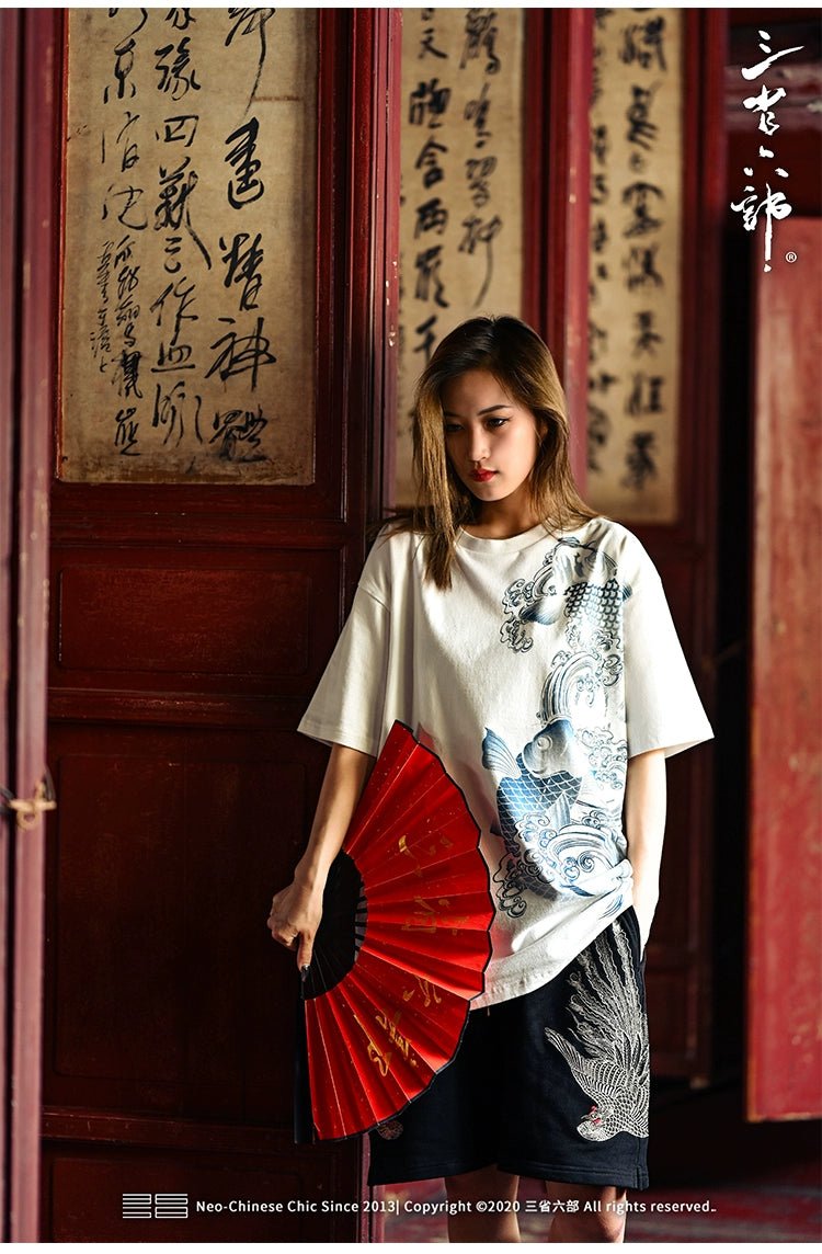 T-shirt Yokosuka Sukajan brodé de style vintage - Tresors asiatiques