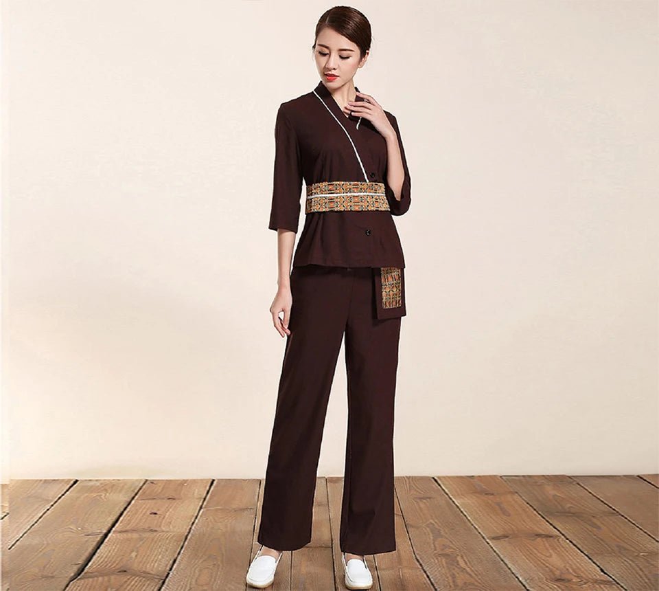 Uniforme à manches mi - longues pour salon de soin esthétique - Tresors asiatiques