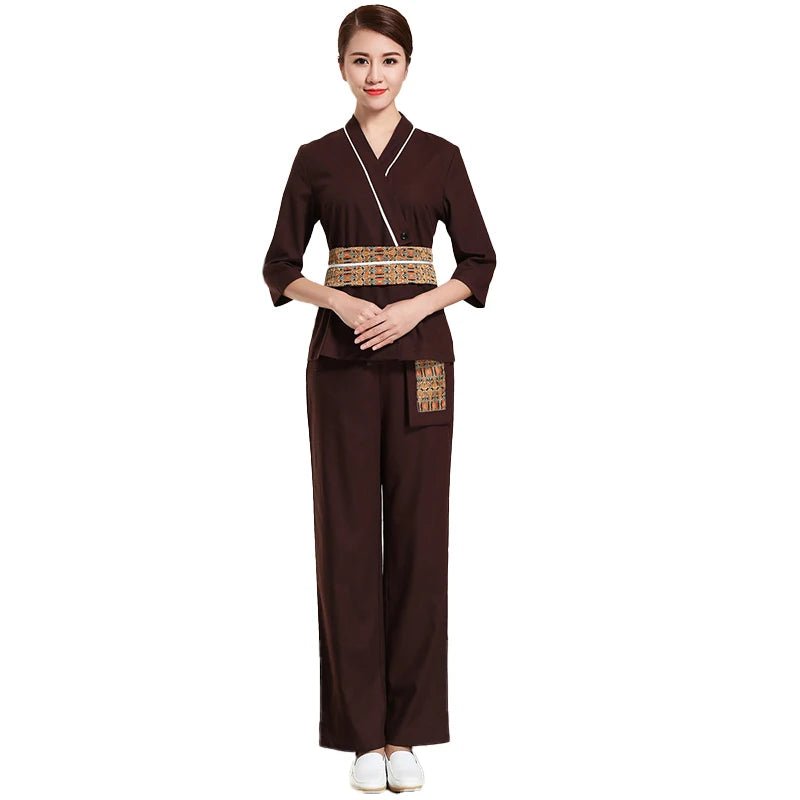 Uniforme à manches mi - longues pour salon de soin esthétique - Tresors asiatiques