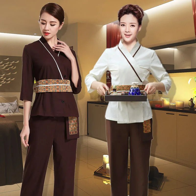 Uniforme à manches mi - longues pour salon de soin esthétique - Tresors asiatiques