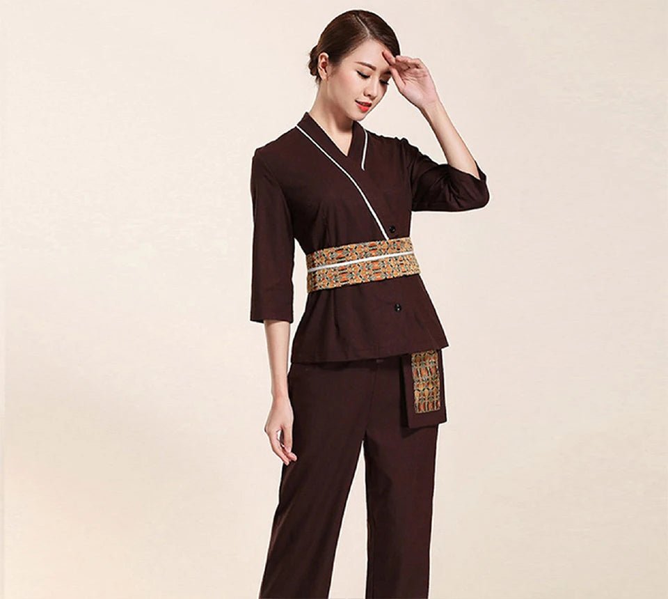 Uniforme à manches mi - longues pour salon de soin esthétique - Tresors asiatiques